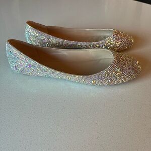 Betsey Johnson Sparkling Rhinestone Embellished Ballet Flats